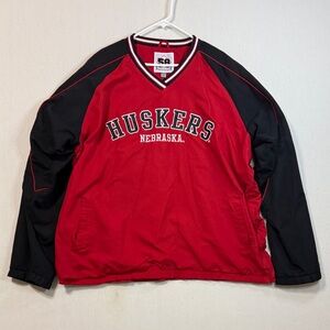 Huskers Nebraska Red and Black Men's Pullover